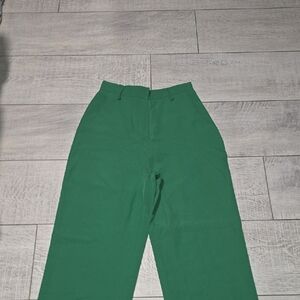 Green High-Waisted Trousers